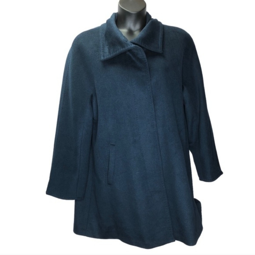 Ellen Tracy Convertible Collar Wool Blend Coat Size 16